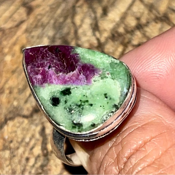 Anyolite Ruby Zoisite Ring Size 8 1/4 - Picture 9 of 10